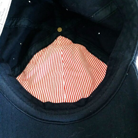 Herschel Unisex Cap Adjustable Baseball Hat Dark Blue Adult Bird Logo RARE - Picture 9 of 10